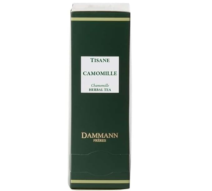 Dammann Freres Sachets, Chamomile Tea Bags, Premium Gourmet French Herbal Tea, Indiviudally Wrapped, 21 Count (Single Pack)
