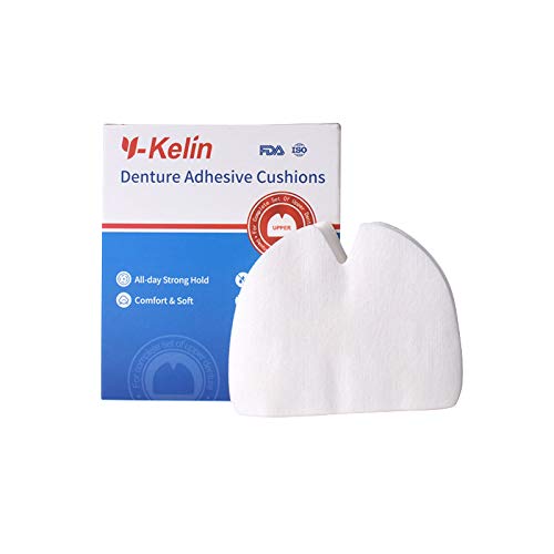 Y-Kelin Denture Adhesive Cushions, Upper Adhesive-Free Denture Pads for Sore Gums, 30 Pads*2 (60 Strips)