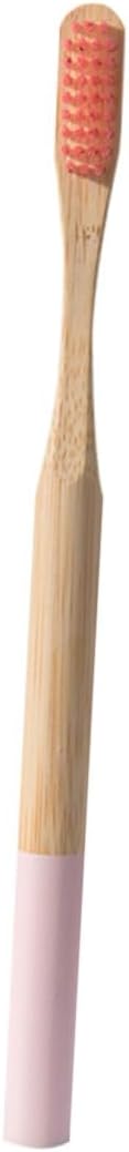 4pcs Toothbrushes with Soft Bristles for Adults Biodegradable Toothbrush in Ergonomic Anti-Slip Handle for Travel and Home Use Pink and Natural Shades