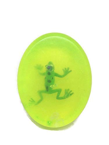 BearNaturalOrganics Kids – Clear Natural Bar with Toy Inside (Frog Collection) – Fun Bath Gift, Gentle Face & Body Soap, Paraben & Chemical Free – 4 oz