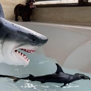 Gemini&Genius Great White Shark Hammerhead Shark Toy Set - Sea Animal Action Figure Ocean Model Toy Set -10 Inches Length -Educational, Role Play, Swim, Bath and Collectors for Kids