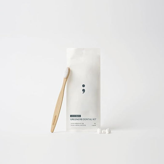 Greenerb Dental Kit - Eco-Friendly Bamboo Toothbrush & Solid Toothpaste Tablets | Travel & Zero-Waste Oral Care Set