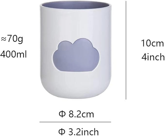 Simple Cloud Mouthwash Cup - Creative Cute Couple Mouthwash Cup (Light Pink & Off White)