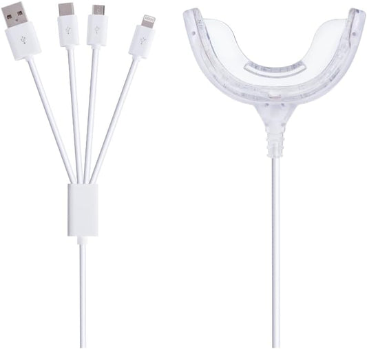 Teeth Whitening Accelerator Light, 32x Blue LED Light Mouth Tray Teeth Whitening Enhancer Light Trays Connected with iPhone/Android/USB for Home Use