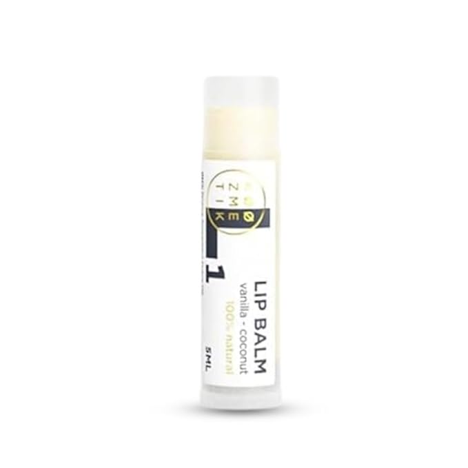 L1 Natural Lip Balm Vanilla Coconut | Natural Moisturizing Care With Almond Oil, Cocoa Butter, Beeswax & Shea Butter | Organic Hydrating Repair Formula For Soft, Smooth & Healthy Lips