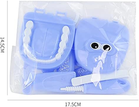 9PCS Plastic Simulation Dentist Play Set Medical Kit Pretend Toy for Kids Hygienic Habbit Cultivation Role Play Game for Children 6 Colors (Purple/Pink/Yellow/Green) Simple OPP Bag Packaging (Green)