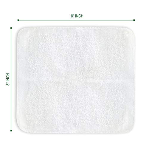 Oshibori Moist Terry Cotton Refreshment Towels (50 Pack, 8 x 8 Inches) - White Mildly Scented Pre-moistened Towel to Use Hot or Cold - Lemon & Lavender Scent Bundle of 25 each