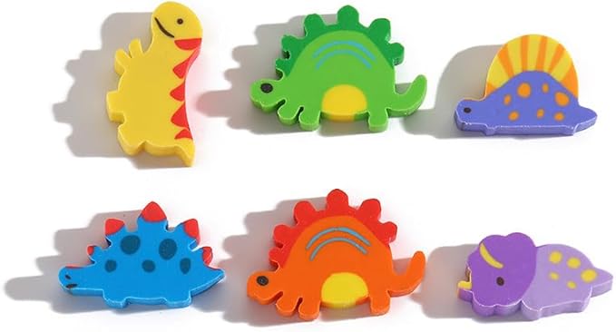 Kleeblatt Large Dinosaur Erasers for Kids Bulk, 60 PCS Big Large Fun Desk Pets for Kids Classroom, Treasure Box Prizes,Party Favors for Kids Goodie Bags, Back to School Gifts for Ages Over 3 Students