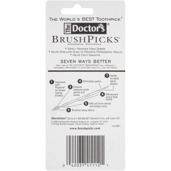The Doctor's BrushPicks Interdental Toothpicks, 120 Count. (Pack of 24)