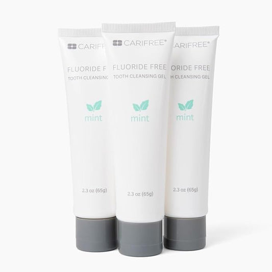 CariFree Fluoride Free Gel Soft Mint Flavor, Neutralizes pH, Freshens Breath and Moistens Mouth, Dentist Recommended for Oral Care, Toothpaste Replacement 2.3 Ounce (Pack of 4)