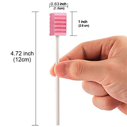 (50 Pack) Disposable Oral Swabs, Sterile Dental Sponge Swabsticks Unflavored for Mouth or Gum Cleaning