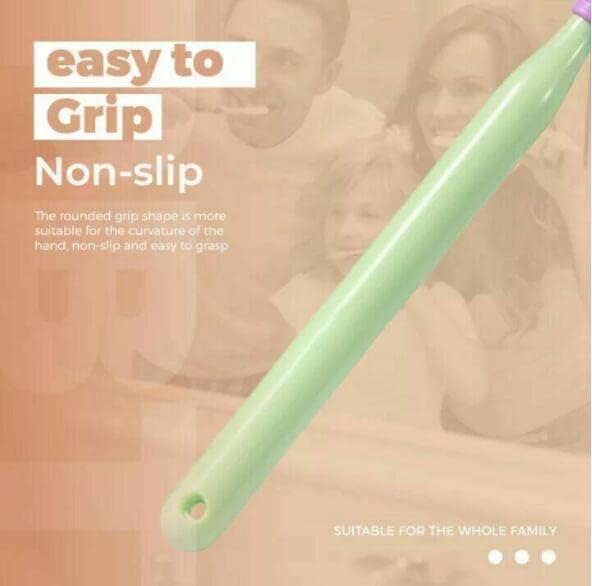 Katartizo 2 Pcs Random Color Three-Sided Soft Hair Toothbrush, Effective Wrap-Around Design, Deeply and Thoroughly to Clean Teeth and Gums, Manual Toothbrushes Suitable for Adults and Children