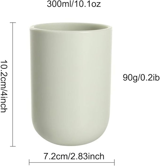 Solid Color mouthwash Cup, Simple Solid Color Toothbrush Cup, Toothbrush Holder 1 Piece, 10 oz (300 ml)(Light Green)