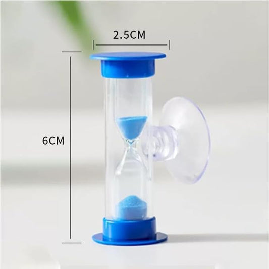 2Pcs Blue Toothbrush Timer for 2mins Sand Clock Timer 2 Minute Sand Timer, Plastic Suction Cup Hourglass Sandglass Desktop Ornament Party Favors