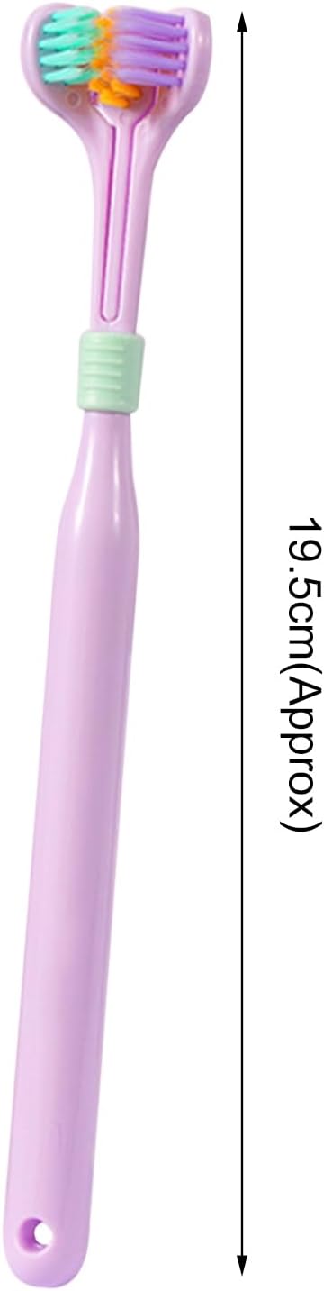 2 Pcs Random Color Three-Sided Soft Hair Toothbrush, Deeply and Thoroughly to Clean Teeth and Gums, Effective Wrap-Around Design, Suitable for Adults and Children Toothbrushes and Accessories