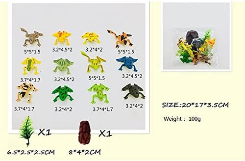 SmilerSmile Animal Assorted Mini Plastic Figures Toy Set, Educational Party Cake Topper, Goody Bag Filler (12pcs Frog)