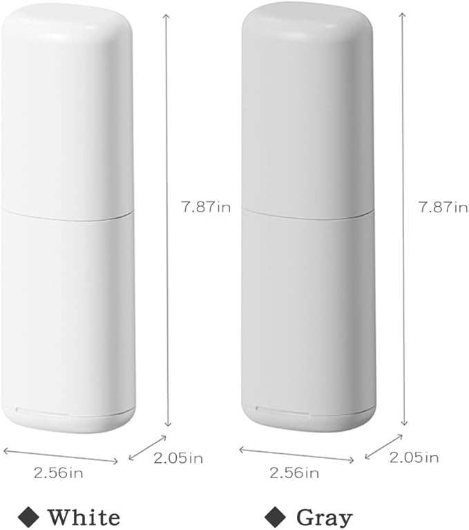 Toothbrush Travel Case, Portable Tooth Brush Holder and Toothpaste Cover, Plastic Travel Toothbrush Cup with Cover, Compact Storage Container for School Camping Business Trip Bathroom (Gray)