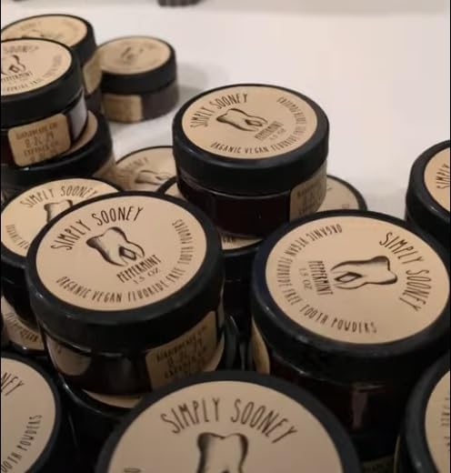 Zero Waste up to 6 Month Supply Organic Vegan Fluoride Free Tooth Powder Peppermint Flavor- Ships Without Any Plastic Packaging I Natural Whitening I Stronger Teeth