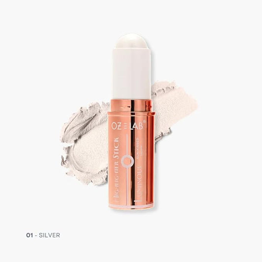 Rise and Shine Highlighter Stick Silver Glow – Long-Lasting Creamy Glow, Buildable Shimmer, Easy Application, Vegan & Cruelty-Free 8g/0.28fl.oz,pack of 1