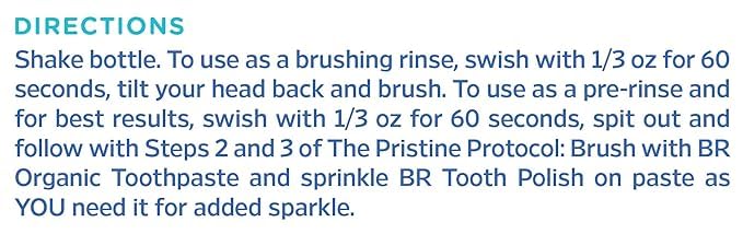 Essential Oxygen Certified BR Organic Brushing Rinse, All Natural Mouthwash for Whiter Teeth, Fresher Breath, and Happier Gums, Alcohol-Free Oral Care, Wintergreen, 16 Ounce