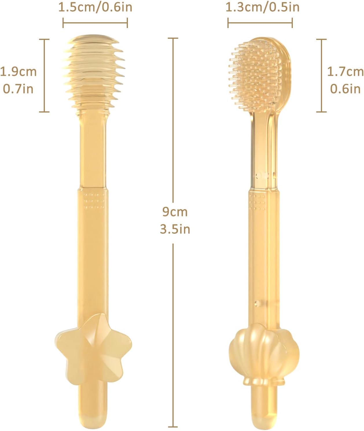 SHARE&CARE Baby Toothbrush and Baby Tongue Cleaner for Toddler Oral Care, Soft Silicone Toothbrush