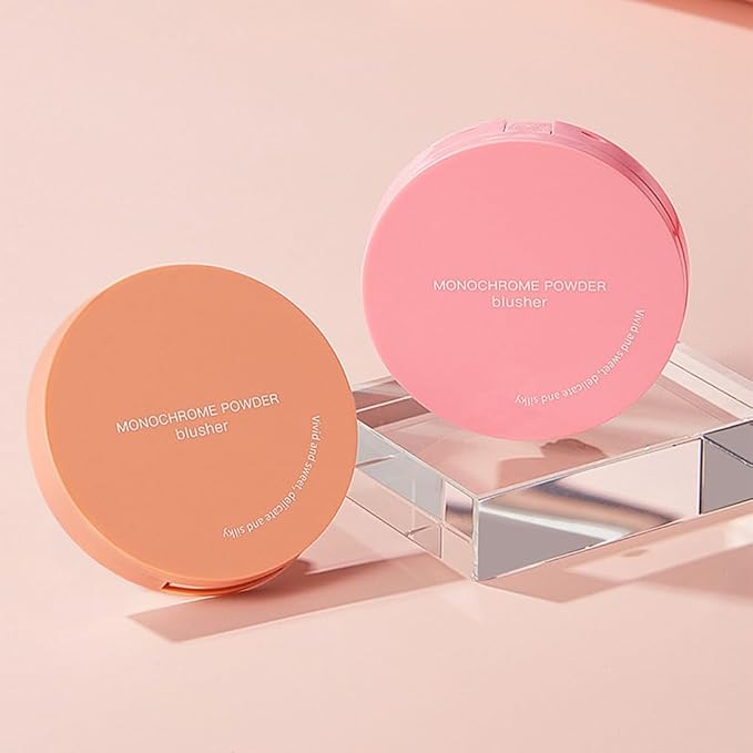 Peach Pink Powder Matte Blush with Mirror – Lightweight Smooth Blendable Baked Blush, Fade & Transfer-Resistant, Natural Matte Finish, Vegan & Cruelty Free, Perfect Makeup Gift for Women #01