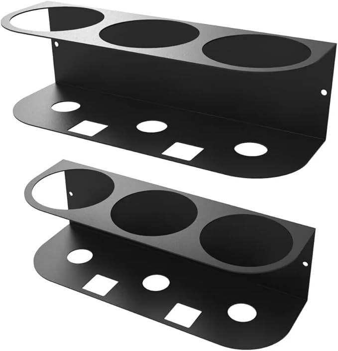 JINGCHENGMEI 2Pcs of 3 Spray Bottles Holder, Steel Wall Mount Storage Organizer for All-Purpose at Garage and Home (SBH-3B2Pcs)