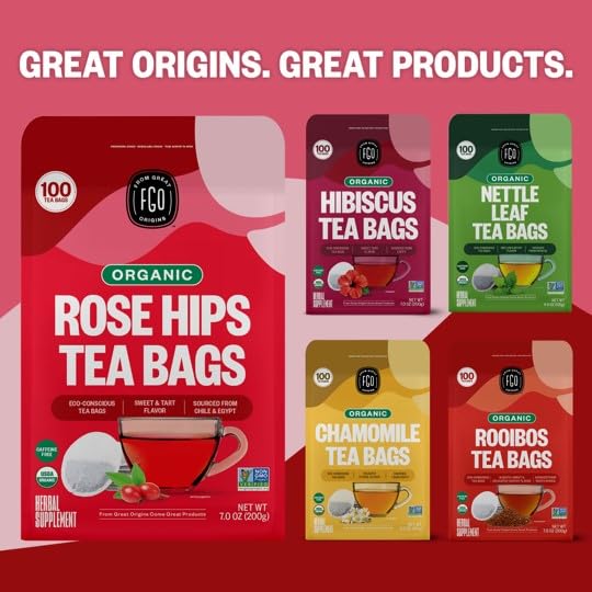 FGO Organic Rosehips Tea, Eco-Conscious Tea Bags, 100 Count, Packaging May Vary (Pack of 1)
