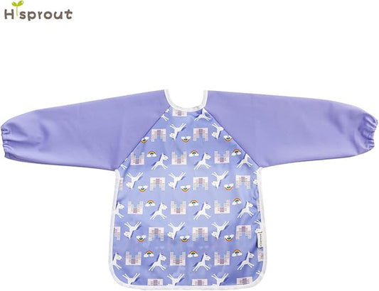 Infant Toddler Baby Waterproof Sleeved Bib, Bib with Sleeves&Pocket, 6-24 Months