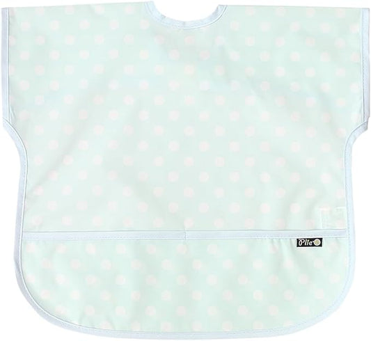 Short Sleeve Waterproof Bib for Toddlers – Easy Clean Feeding Apron for Mealtime, Daycare, Self-Feeding, Lightweight