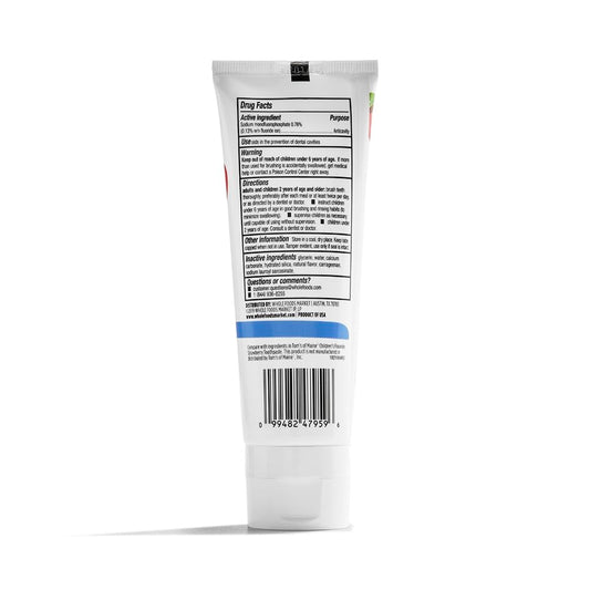 365 by Whole Foods Market, Kid's Strawberry Fluoride Toothpaste, 4.2 Ounce