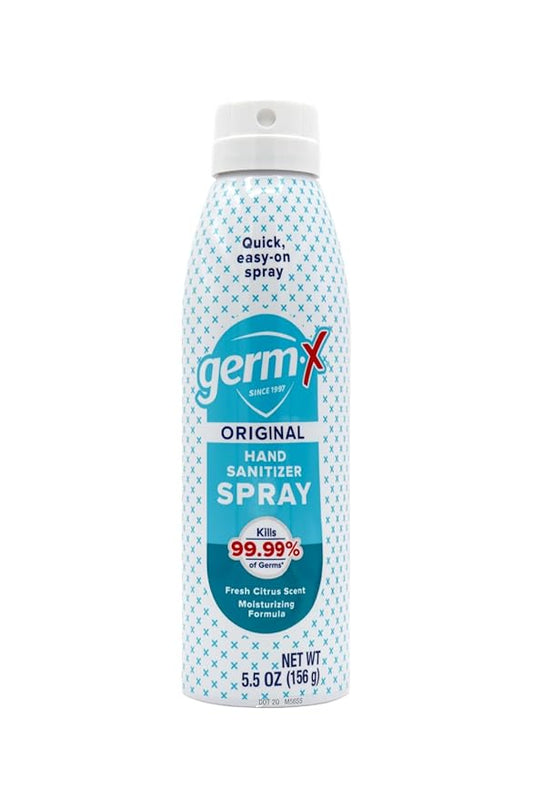 Germ-X Original Hand Sanitizer Spray, 5.5 Oz (Pack of 6), Less Drying & Moisturizing, No Rinse Formula, Fresh Scent, Formulated without Parabens