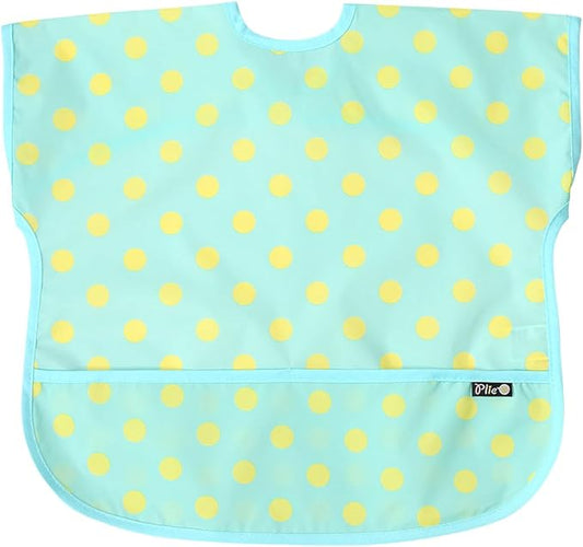 Short Sleeve Waterproof Bib for Toddlers – Easy Clean Feeding Apron for Mealtime, Daycare, Self-Feeding, Lightweight