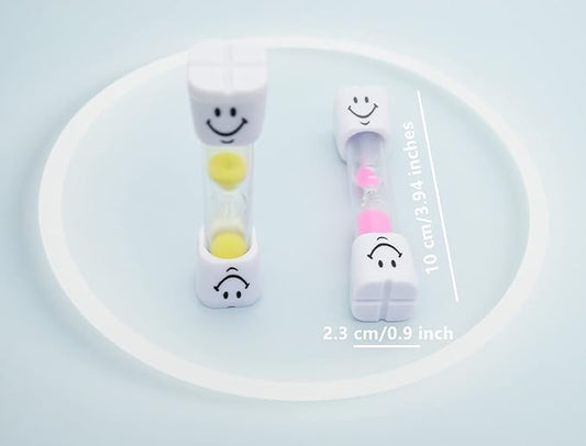 2 Minute Sand Timer Set, 8 Pack Colorful Smiley Hourglass Timers for Kids Proper Tooth Brushing