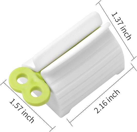 2pcs Rolling Tube Toothpaste Squeezer Toothpaste Seat Holder Stand for Bathroom Accessories(1Blue1Gree)