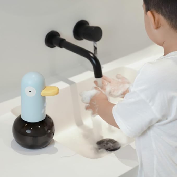 Cute Soap Dispenser - Pigeon Automatic Foam Soap Dispenser for Kids Bathroom Kitchen School, USB Rechargeable Hand-Free Detergent Dispensers 13.5oz New House Decor Children