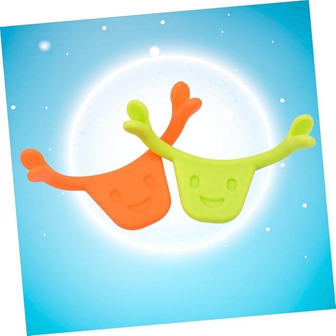 2pcs Smile Trainer Mouth Exerciser Edible Silicone for Facial Muscle Stretching and Lifting Smile Line Enhancer and Jawline Toning Green Orange