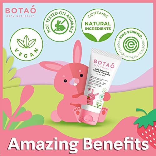 Fluoride Free Baby Toothpaste | Natural Toddler Toothpaste | Strawberry Flavored - Training Toothpaste for Toddlers | EWG Verified, Vegan, SLS Free, Safe to Swallow, Aloe Vera (3 Pack)