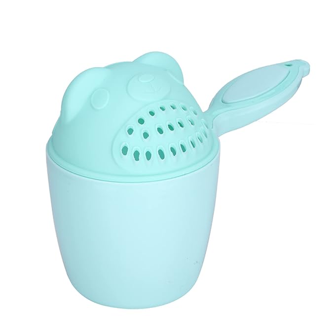 Detachable Tear-Free Waterfall Baby Rinse Cup, Shampoo Flusher for Hair Bathing (Green)