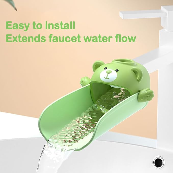 DLUCKY Faucet Extender for sink Easy Use Sink Faucet Extenders with Temperature Sensitive for Toddlers, Kids Hand Washing Faucet Extension for Bathroom Sink, Kitchen, Green