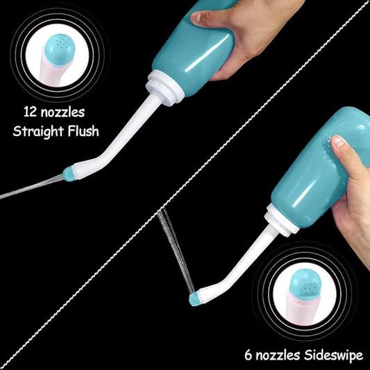 Handheld Personal Bidet Bottle, Bottle for Gentle Postpartum Care and Cleansing, Feminine Care, Personal Perineum Cleansing, 500Ml Portable Bidet Travel Bidet(Green), Resistant to 100ºC,Bonus Bag