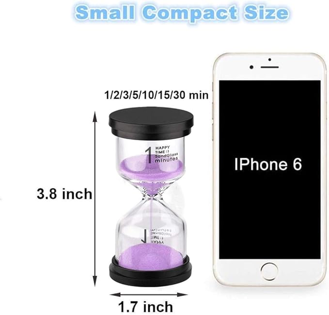 SuLiao Hourglass 3 Minute Sand Timer:Colorful Sand Clock, Small Reloj De Arena Three Minutos, Plastic Hour Glass Sandglass for Kids, Games, Classroom, Kitchen, Decor