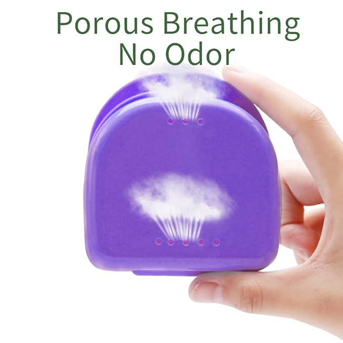 Denture Bath Case Cup with Denture Cleaner Brush & Retainer Holder Box, Complete Clean Care for Dentures, Clear Braces, Mouth Guard, Night Guard & Retainers,Traveling (Black)