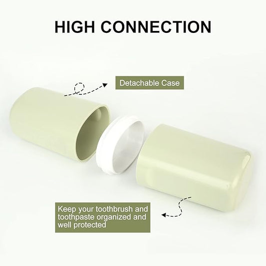 Surblue Travel Toothbrush Case Detachable Toothbrush Holder with Cover Portable Toothbrush Container for Vacation Camping Dorm Bathroom,Green
