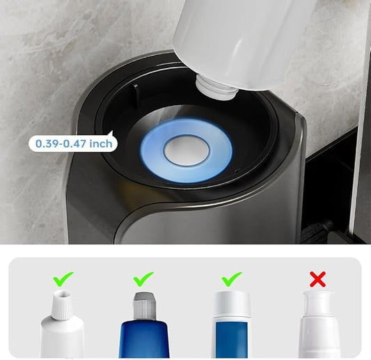 Automatic Toothpaste Dispenser Wall Mounted - Smart Touchless Toothpaste Squeezer with 3 Adjustable Levels, 2 Toothbrush Holders- for Kids and Adults, Bathroom Essentials