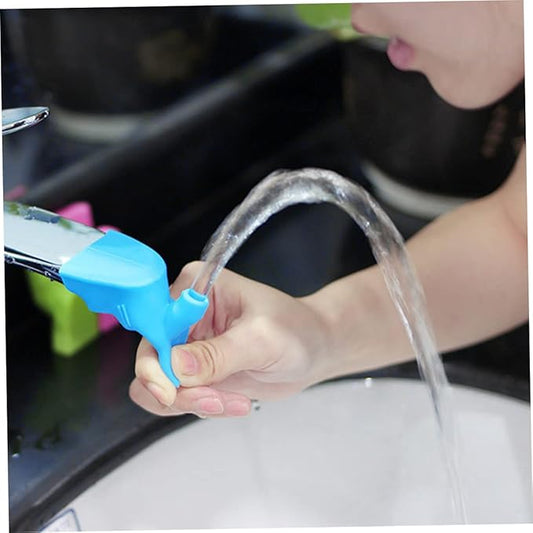 Silicone Diversion Extender Children Toddler Hand Washing Water Tap Blue