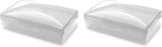 Travel Soap Box with lid - Translucent White- Set of 2 - Perfect for Traveling, Gym, or Storage. Made in The USA.
