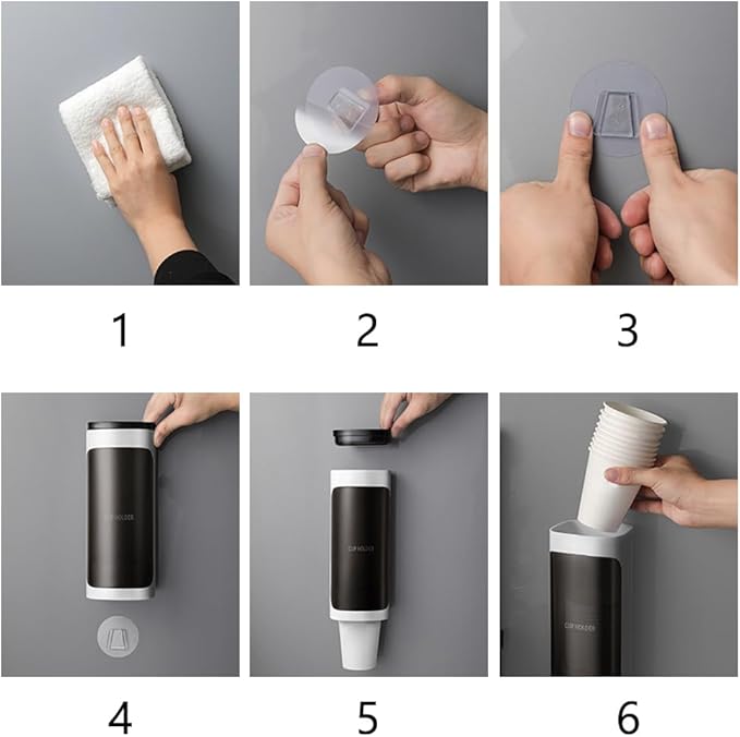 2 Pcs Cup Dispenser Wall Mounted, Bathroom Cup Dispenser Holder for 3oz-9.5oz Disposable Paper and Plastic Cups, Water Cooler Cup Dispenser with Adhesive Plate (Large White)