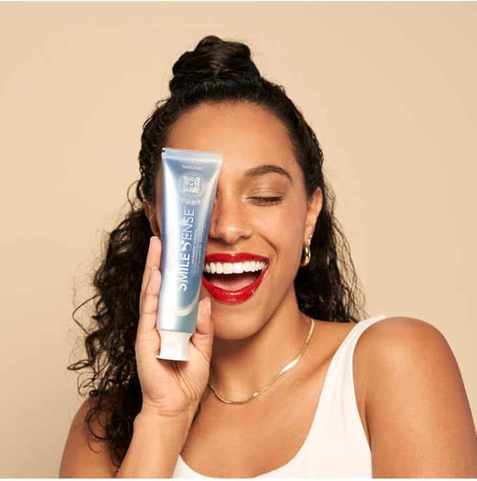 SeneGence SmileSense Hydroxyapatite Toothpaste with BritePop Technology, Fluoride-Free Triple Whitening System and Enamel Strengthening Formula