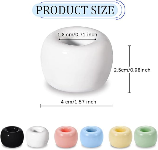 Mini Ceramics Toothbrush Holder Stand for Bathroom Vanity Countertop, Handmade Couple Toothbrush Head Holder, Shaver Holder and Office Pen Holder, Yellow&Green, Pack of 2